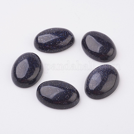 Synthetic Blue Goldstone Flat Back Cabochons&nbsp;G-G741-22x30mm-09-1