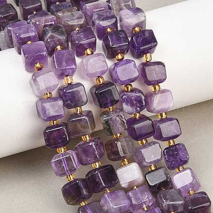 Natural Banded Amethyst Beads Strands G-F832-A07-01B-1