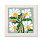 Flower Pattern Punch Embroidery Beginner Kits, including Embroidery Cloth & Thread, Punch Needle Pen, Photo Frame, Instruction Sheet, White, 250x250mm