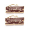 Alloy Enamel Pendants, Golden, Rectangle with Word Cowboy, Sienna, 11.5x22.5x2mm, Hole: 2mm