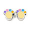 CCB Plastic Large Hole Beads, with Enamel, 7x7x8mm, Hole: 4.5mm