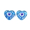 Handmade Lampwork Beads Strands, Heart, Royal Blue, 19.5x20.5x9mm, Hole: 1.2mm
