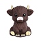 Silicone Beads, Cattle, Coconut Brown, 30.5x26x18.5mm, Hole: 2mm