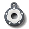 Alloy Enamel Charms, Donut Charm, Slate Gray, 12.5x10x3mm, Hole: 1.5mm