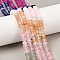 Watermelon Stone Glass & Natural Brecciated Jasper & Dyed White Jade & Rose Quartz & Agate Beads Strands, Rondelle, Mixed Color, 6x4mm, Hole: 1mm, about 95pcs/strand, 15.31''(38.9cm)