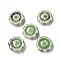 Handmade Porcelain Beads, Sunflower, Dark Sea Green, 17~18x6.5mm, Hole: 2mm