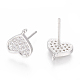 Brass Stud Earring Findings&nbsp;ZIRC-O034-20P-2