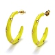 Brass Enamel Half Hoop Earrings&nbsp;EJEW-B004-03G-3