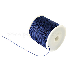 Braided Nylon Thread, Chinese Knotting Cord for Beading Jewelry Making Macrame Craft, Prussian Blue, 0.8mm, about 100yards/roll