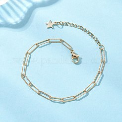 Brass Paperclip Chains Bracelets for Women&nbsp;BJEW-JB12804
