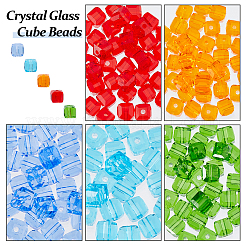 150Pcs 5 Colors Transparent Glass Beads&nbsp;GLAA-FH0001-80