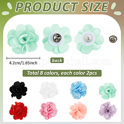16Pcs 8 Style Cloth & Iron Brooches&nbsp;JEWB-PH01308