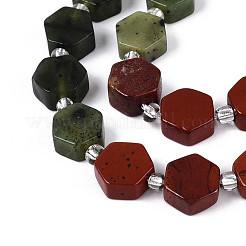 Natural Canada Jade & Red Jasper & Rainbow Moonstone Beads Strands&nbsp;G-T144-17B-01