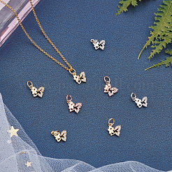 12Pcs 3 Colors Brass Micro Pave Cubic Zirconia Charms&nbsp;ZIRC-CA0001-05