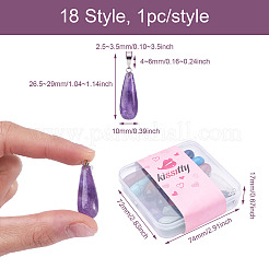 18Pcs 18 Style Natural & Synthetic Gemstone Pendants&nbsp;G-KS0001-13
