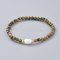 Natural & Synthetic Gemstone Beads Stretch Bracelets&nbsp;BJEW-JB04676