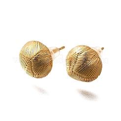 Brass Half Round Stud Earrings&nbsp;EJEW-Z083-01G