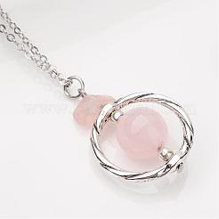 Natural & Synthetic Mixed Stone Pendant Necklaces&nbsp;NJEW-JN01610