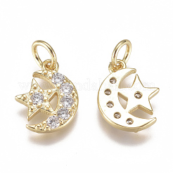 Brass Micro Pave Cubic Zirconia Charms&nbsp;X-ZIRC-F111-20G