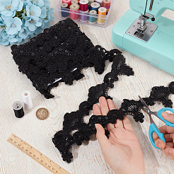 5Yards Polyester Flower Lace Ribbon&nbsp;OCOR-NB0002-82D