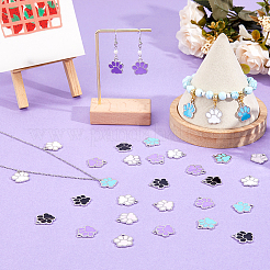 80Pcs 5 Colors Alloy Enamel Pendants&nbsp;ENAM-FH0001-80