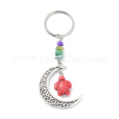 Dyed Synthetic Turquoise Turtle Keychain&nbsp;KEYC-JKC00492