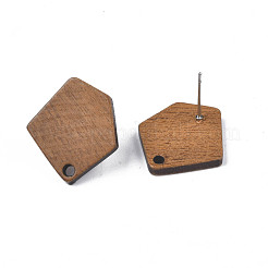 Walnut Wood Stud Earring Findings&nbsp;MAK-N033-002