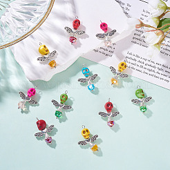 Skull Angel Synthetic Turquoise & Glass Pendants&nbsp;PALLOY-TAC0115