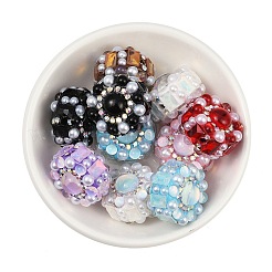 Inlay Glass Polymer Clay Rhinestone Rondelle Beads&nbsp;CLAY-A004-02