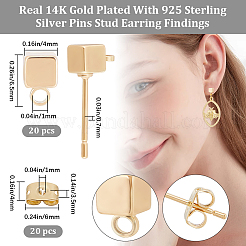 10Pairs Brass Stud Earring Findings&nbsp;KK-BBC0011-31