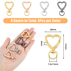 16Pcs 4 Colors Zinc Alloy Heart Shaped Swivel Hook Clasps&nbsp;FIND-DC0004-52