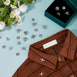 16Pcs Airplane Brooches&nbsp;JEWB-FH0002-34