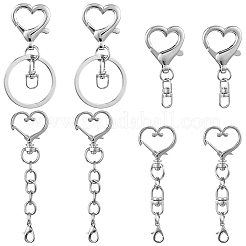 20Pcs 4 Styles Zinc Alloy Keychain Clasps&nbsp;FIND-SP0004-22
