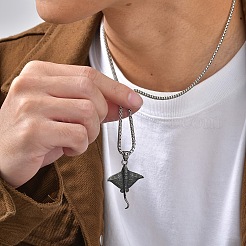 Ocean Alloy Stingray Pendant Necklaces for Men&nbsp;WG70F57-01