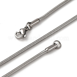 1MM 304 Stainless Steel Round Snake Chain Necklaces&nbsp;NJEW-P338-06P