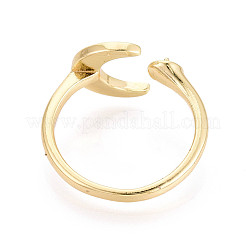 Moon Brass Shell Cuff Rings Setting&nbsp;KK-T079-23G