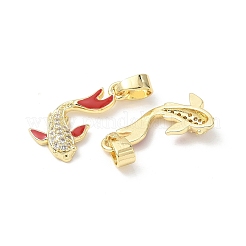 Brass Micro Pave Cubic Zirconia Pendants&nbsp;KK-C104-04B-G