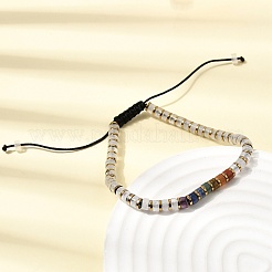 Natural Quartz Crystal & Non-magnetic Hematite Beaded Adjustable Bracelets for Unisex&nbsp;BJEW-K251-09V