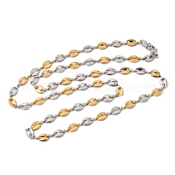 Unisex 304 Stainless Steel Coffee Bean Chain Necklaces&nbsp;NJEW-K305-15GP
