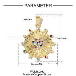 Brass Colorful Cubic Zirconia Pendants&nbsp;KK-OY001-33G