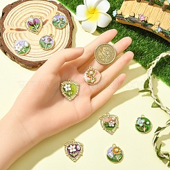 10Pcs 10 Styles Alloy Enamel Pendants&nbsp;ENAM-YW0006-20