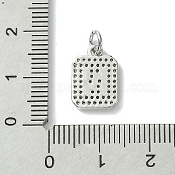 Rack Plating Brass Micro Pave Clear Cubic Zirconia Charms&nbsp;KK-G501-01N-P
