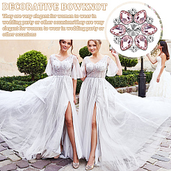 4Pcs Flower Alloy with Glass Rhinestone Shoe Buckle Clips&nbsp;AJEW-FG0003-64C