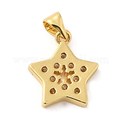 Rack Plating Brass Micro Pave Clear Cubic Zirconia Pendants&nbsp;KK-Q784-23G