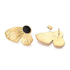 304 Stainless Steel Enamel Stud Earrings&nbsp;EJEW-T047-33G-A