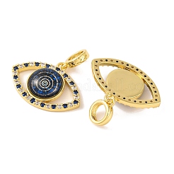 Rack Plating Brass Micro Pave Cubic Zirconia Pendant&nbsp;KK-H486-20G