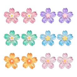 60Pcs 6 Colors Gradient Color Translucent Resin Cabochons&nbsp;RESI-CJ0002-51
