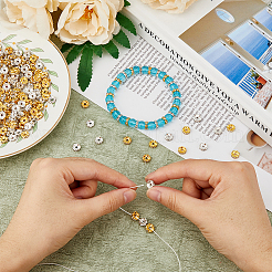 320Pcs 2 Colors Iron Rhinestone Spacer Beads&nbsp;FIND-HY0002-95