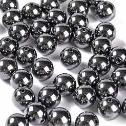 100Pcs 8mm Non-Magnetic Synthetic Hematite Round Beads&nbsp;DIY-LS0002-16