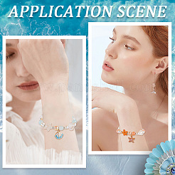 Ocean Theme DIY Glass Starfish & Shell & Round Beads Bracelet Making Kits&nbsp;DIY-SC0028-40